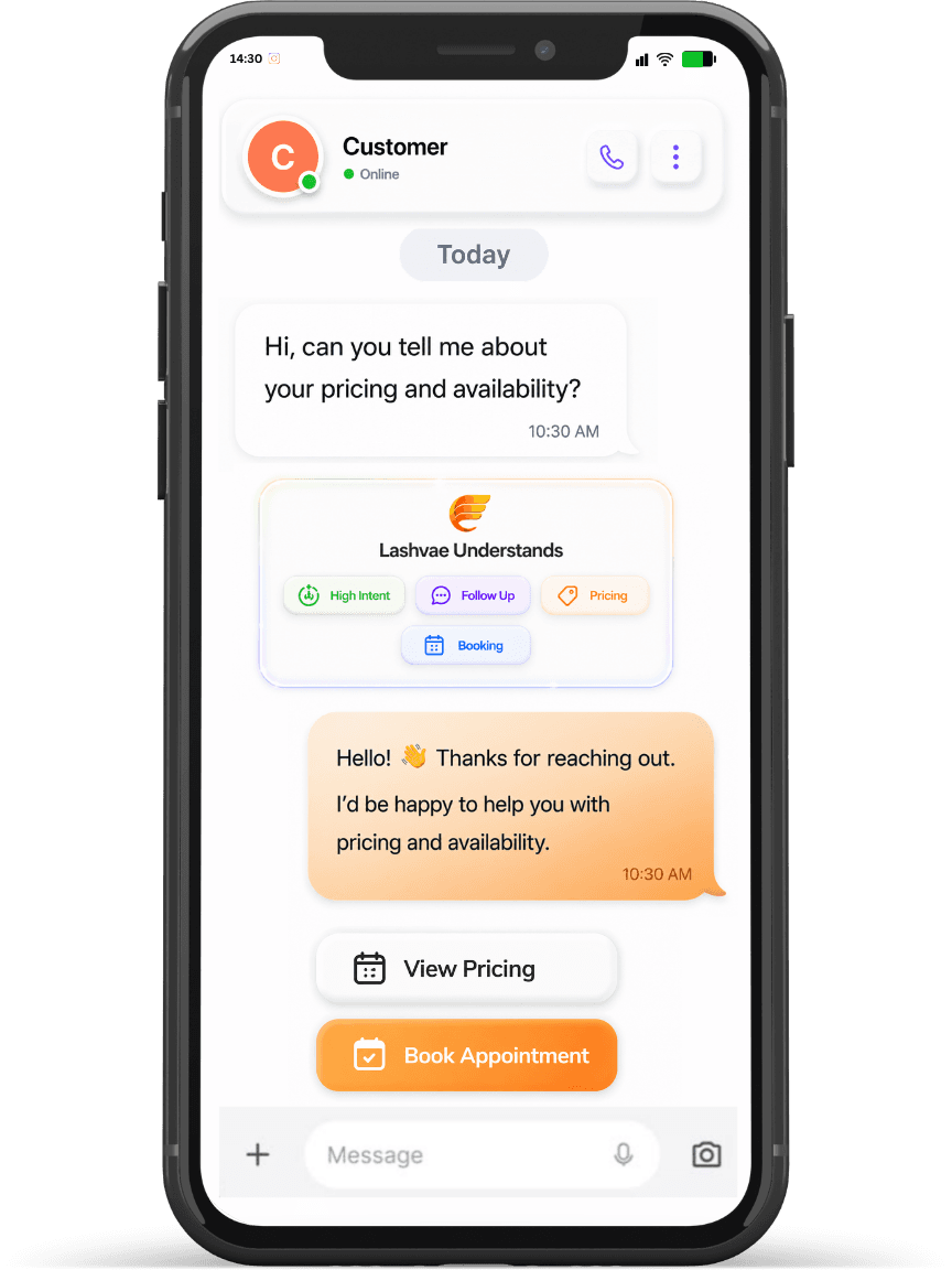 Lashvae conversation view